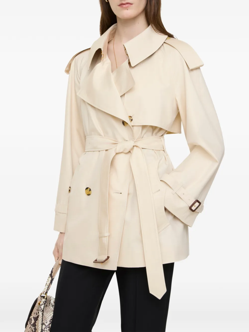 Burberry Fitzrovia korte gabardine trenchcoat Beige