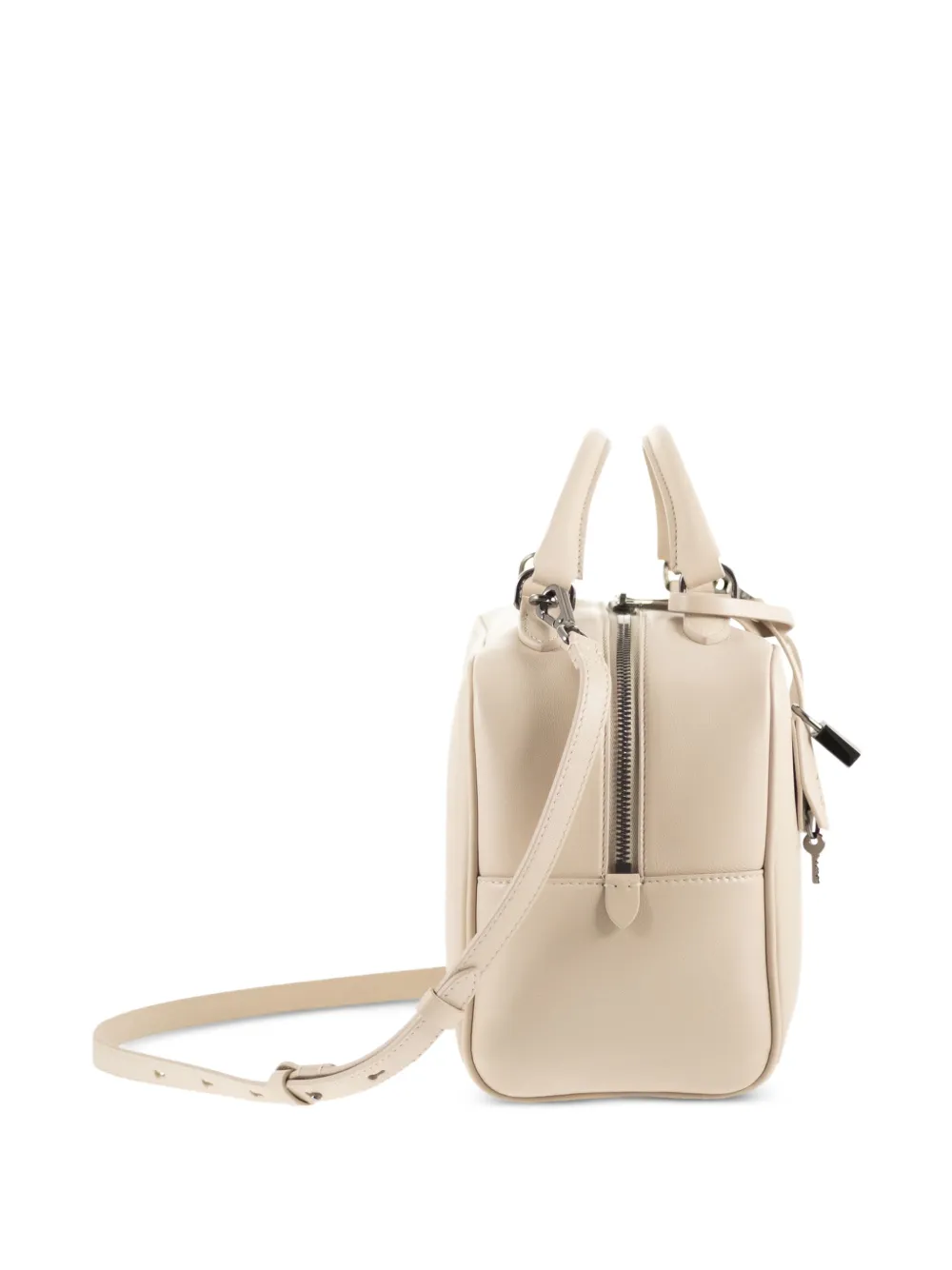 Brunello Cucinelli Explorer leren shopper met hangslot Beige