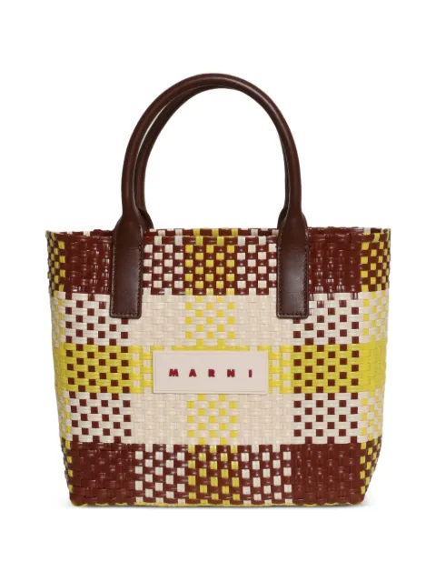 Marni woven top-handle tote bag