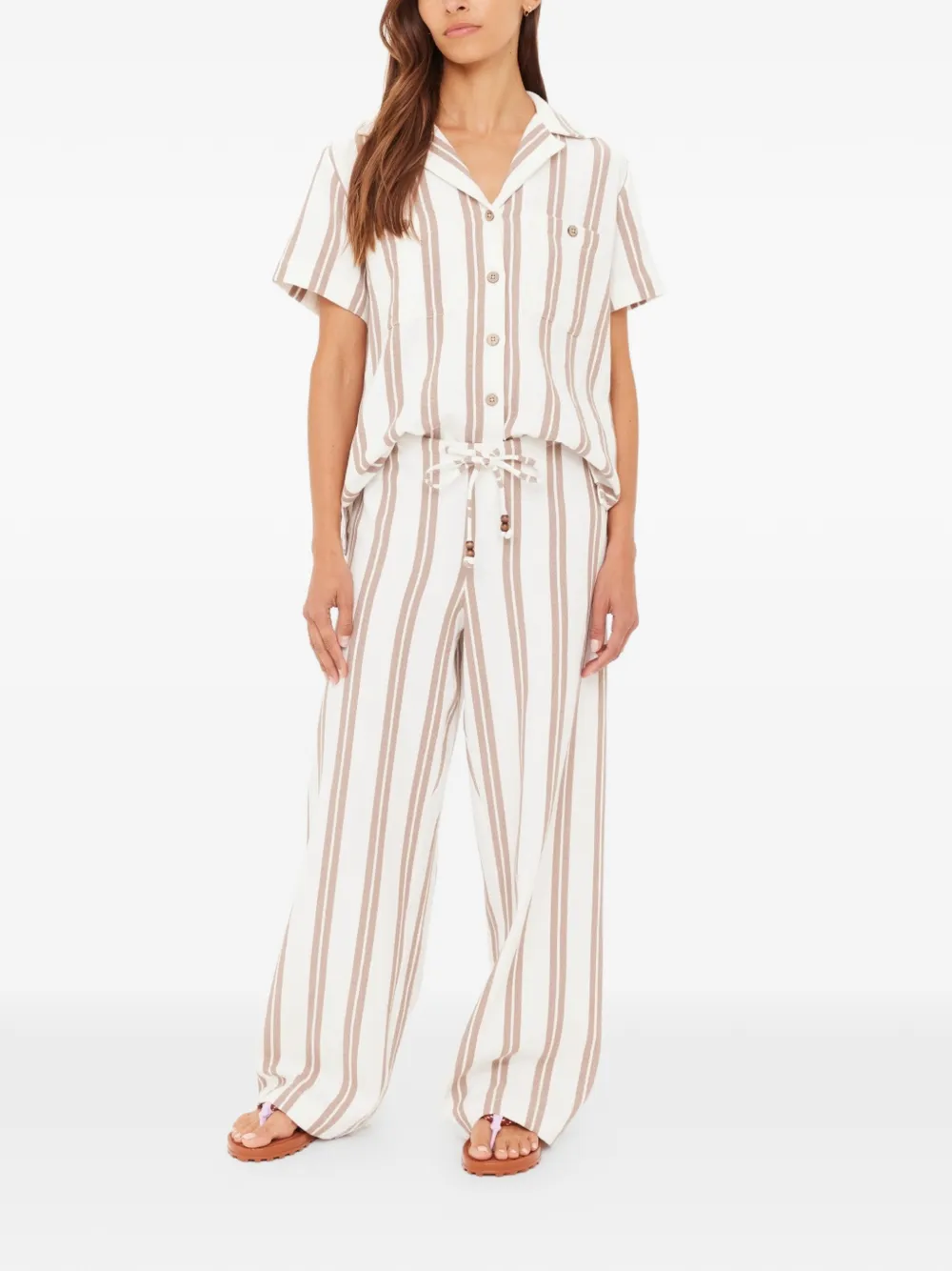 The Upside Baja Charli gestreepte broek Wit