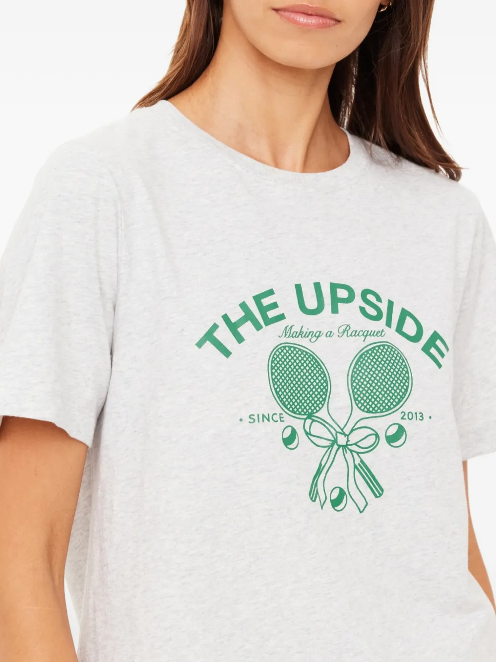 The Upside Racquet Casey T-shirt met print Grijs