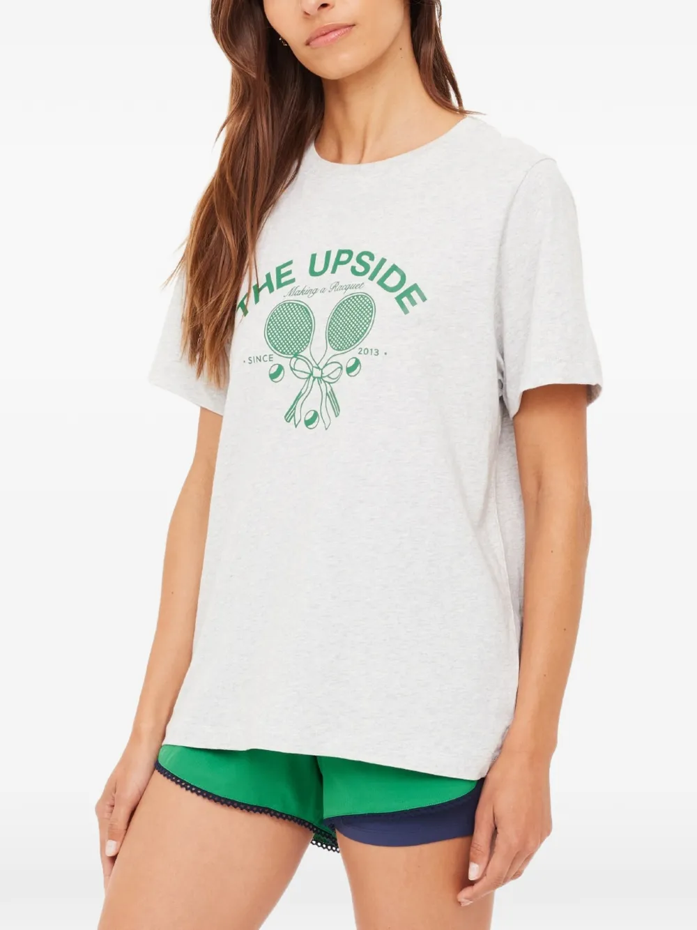 The Upside Racquet Casey T-shirt met print Grijs