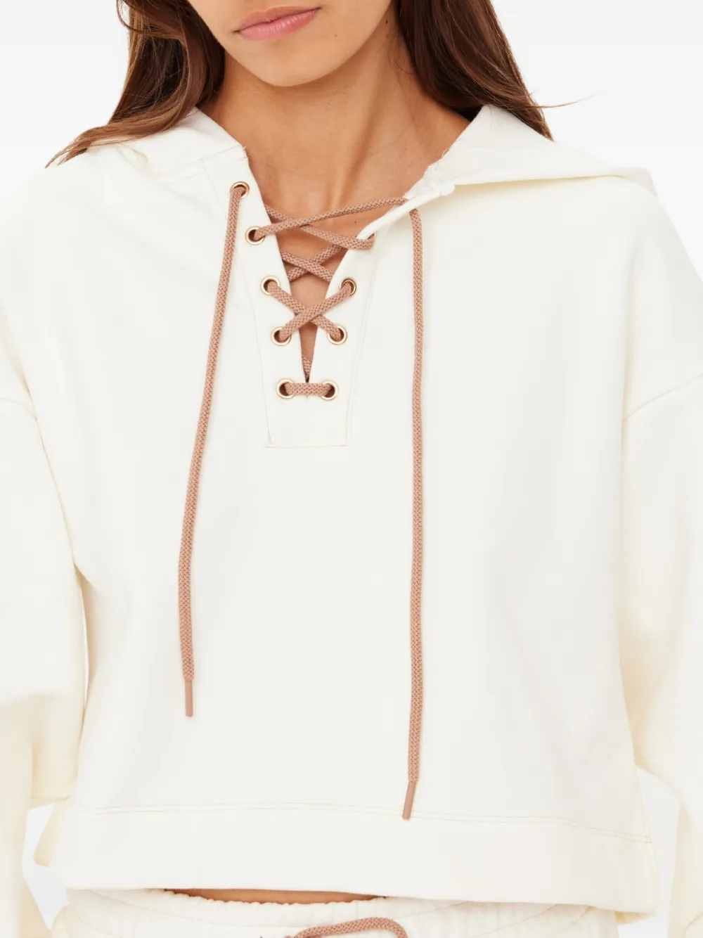 The Upside Arkana Priah hoodie met veters Beige