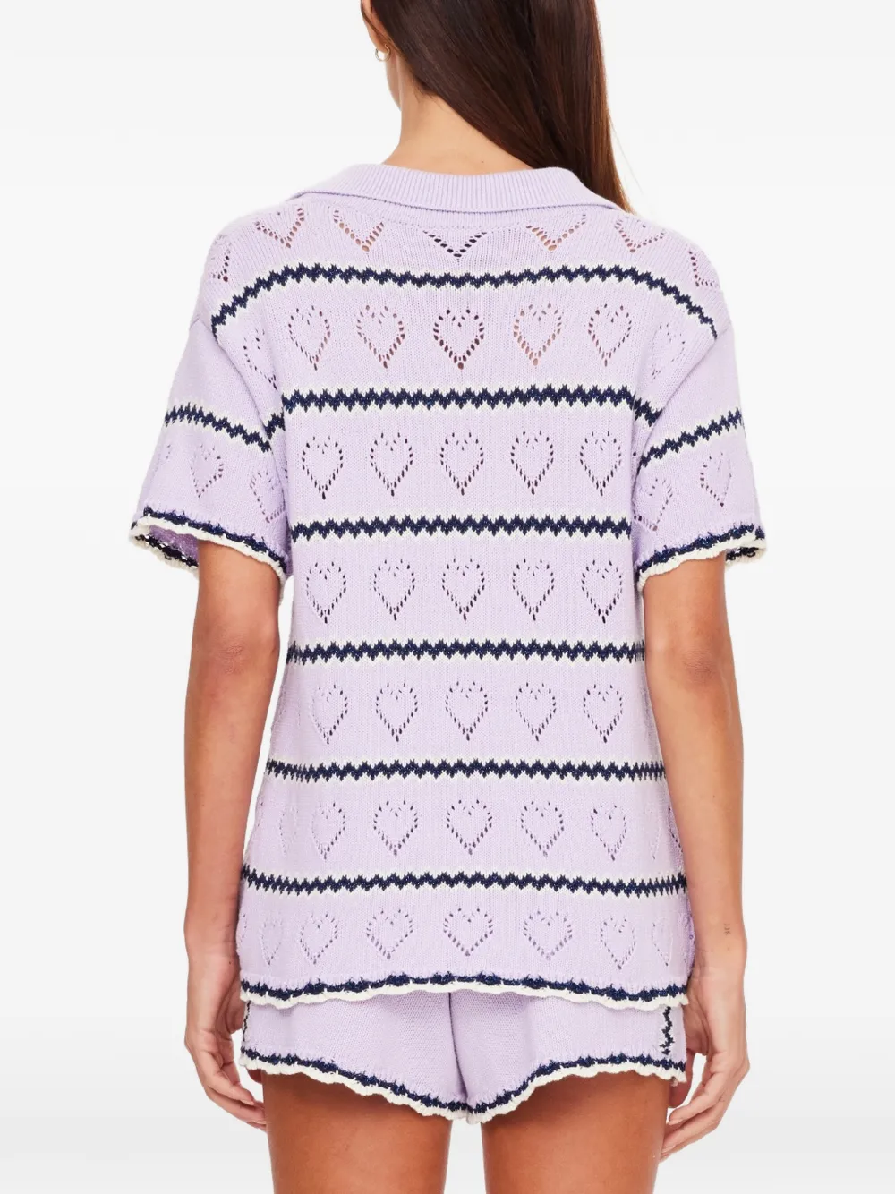 The Upside Amara Amayah gebreide blouse met hart Paars