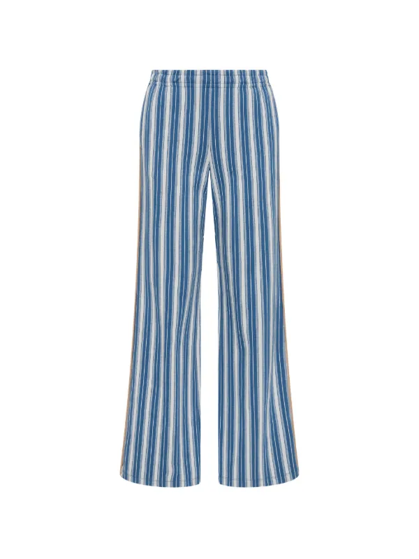 The Upside Palmas Marnie Striped Wide-leg Track Pants in Blue