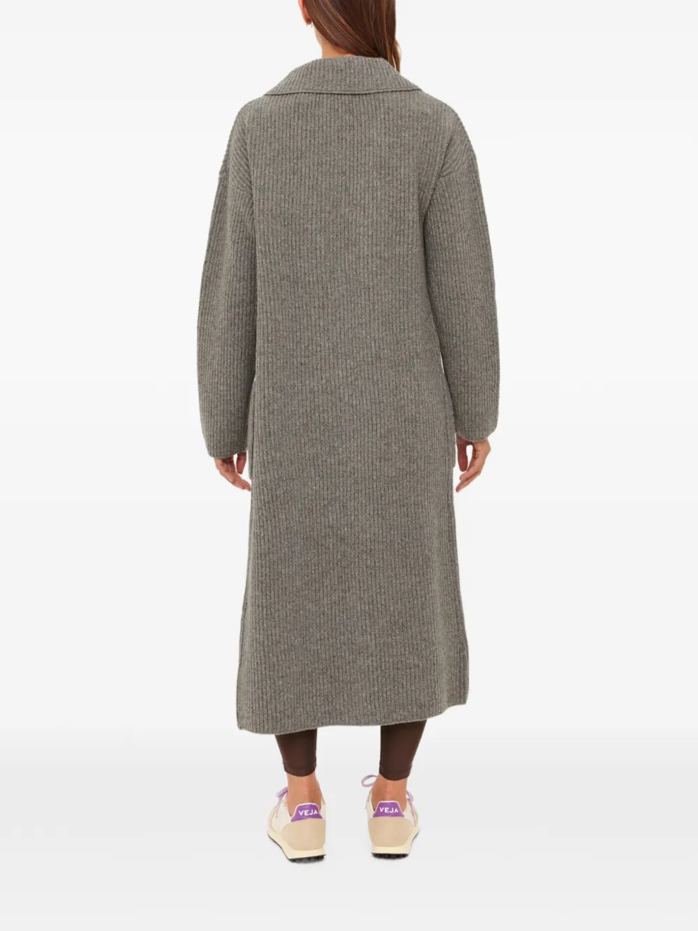 The Upside Ribbed-knit Wool Coat in Grey, view 5