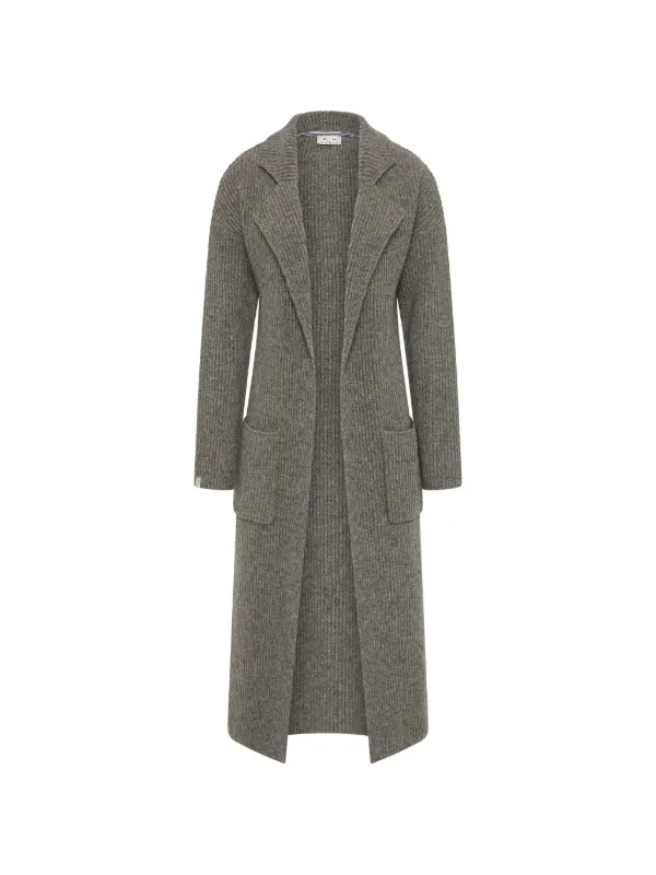 The Upside Ribbed-knit Wool Coat in Grey