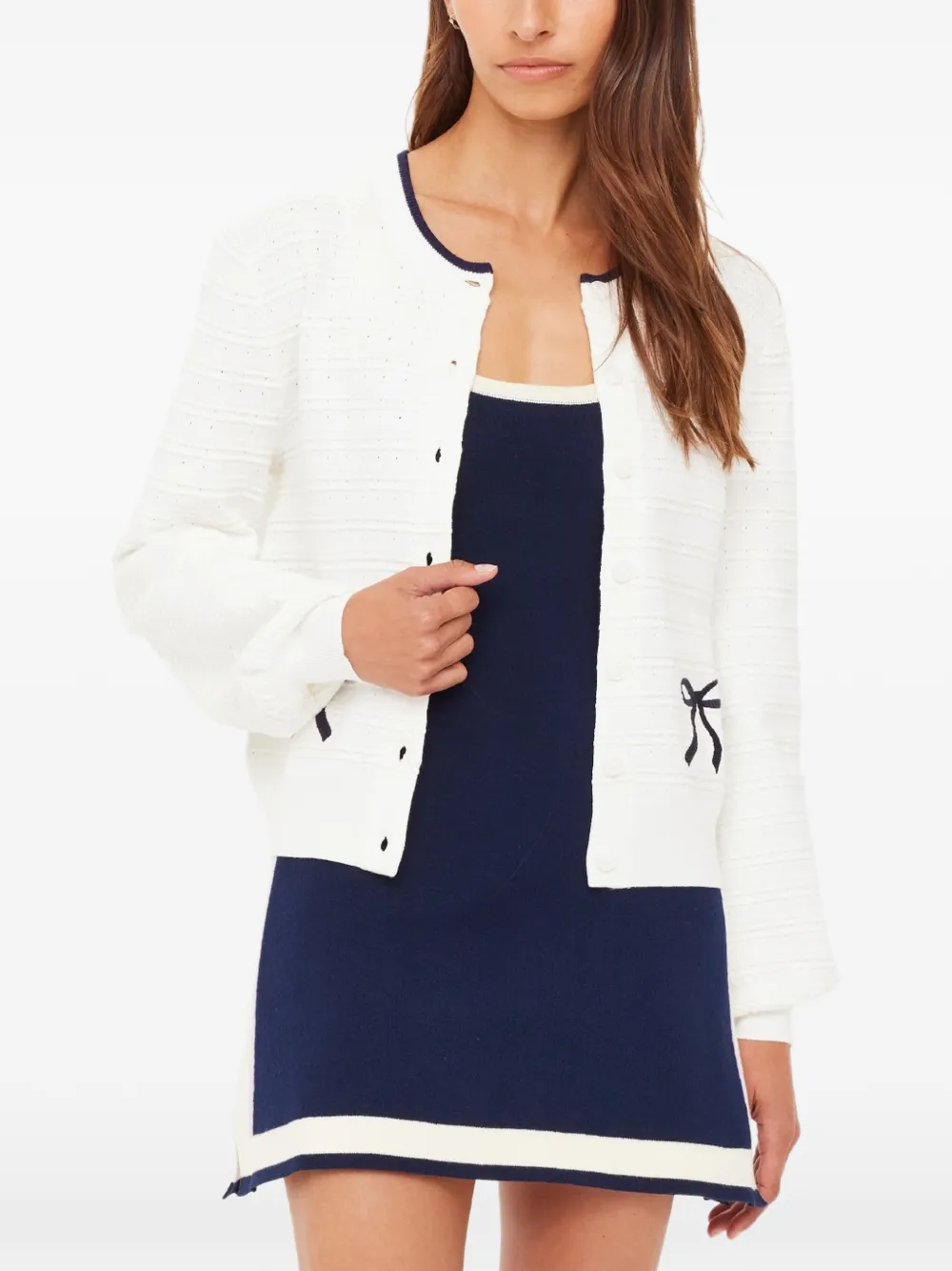 The Upside Vest met strikdetail Wit