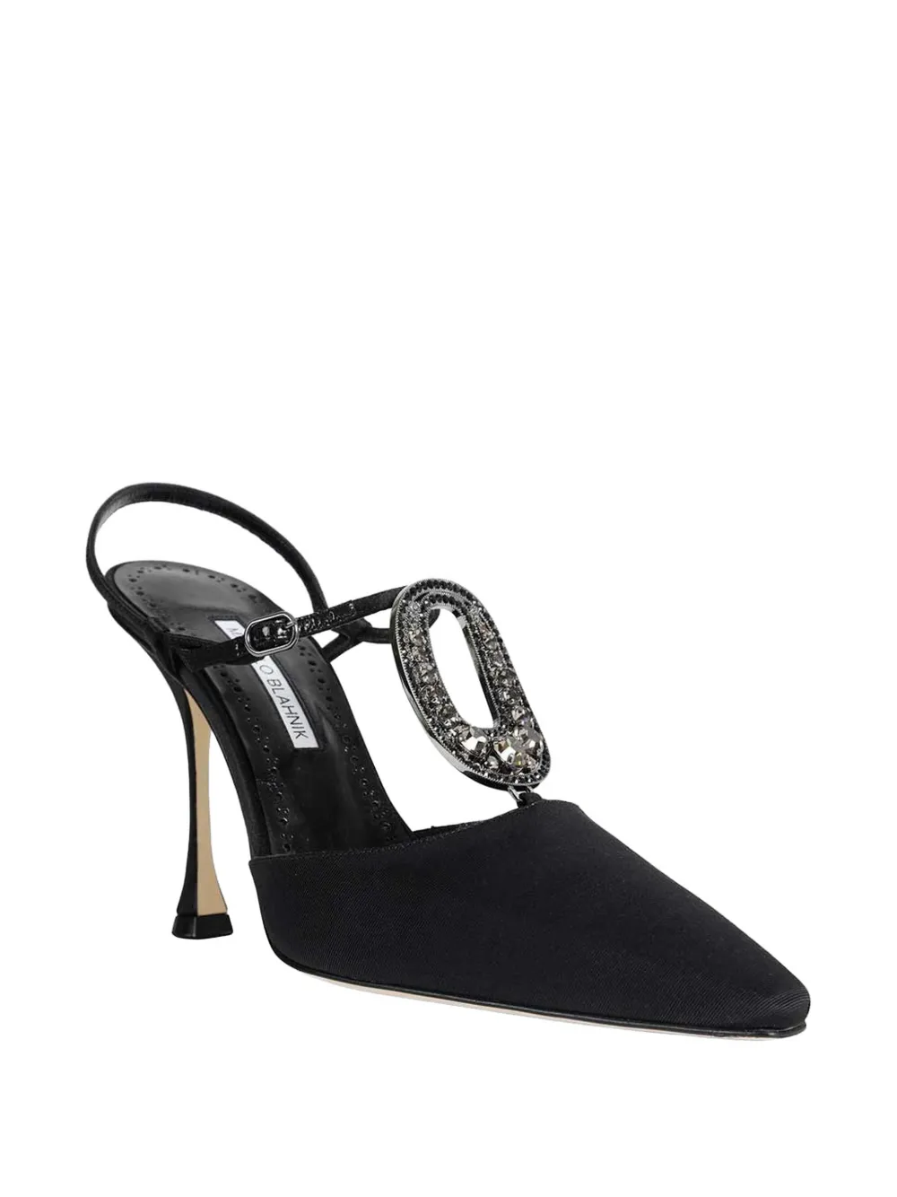 Manolo Blahnik Pumps verfraaid met stras Zwart