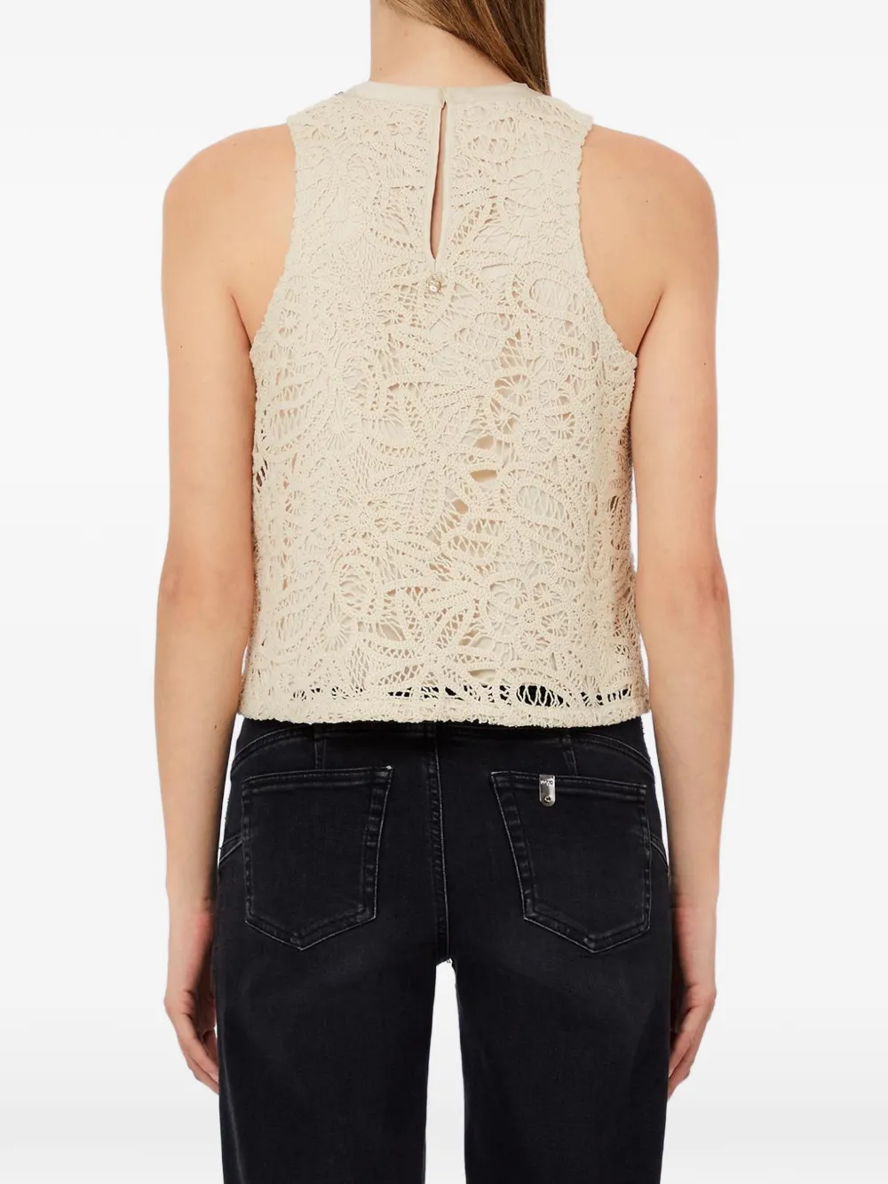  Liu Jo Embellished Lace Top - Neutrals 