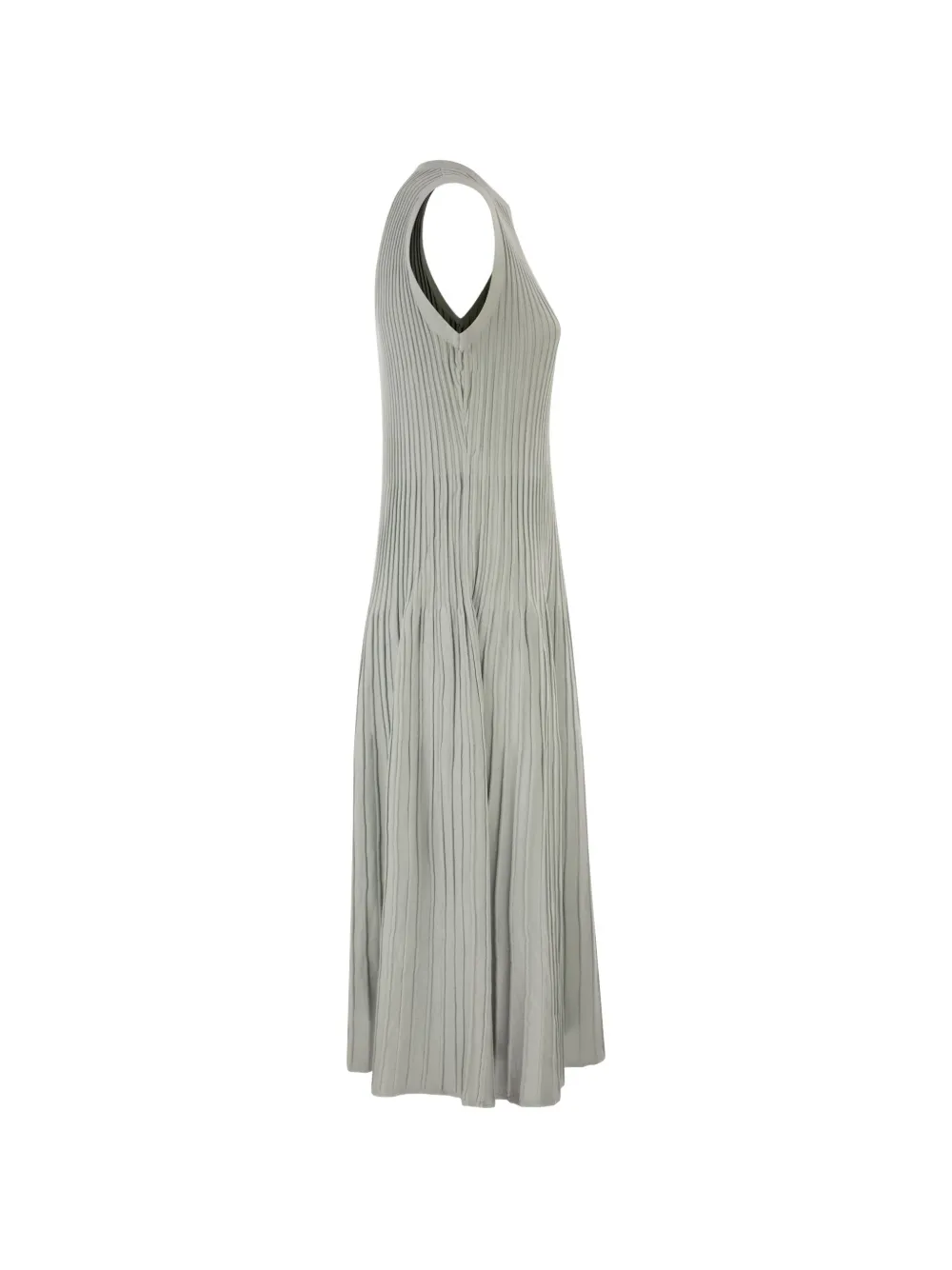 Ribbed Round-Neck Midi Dress