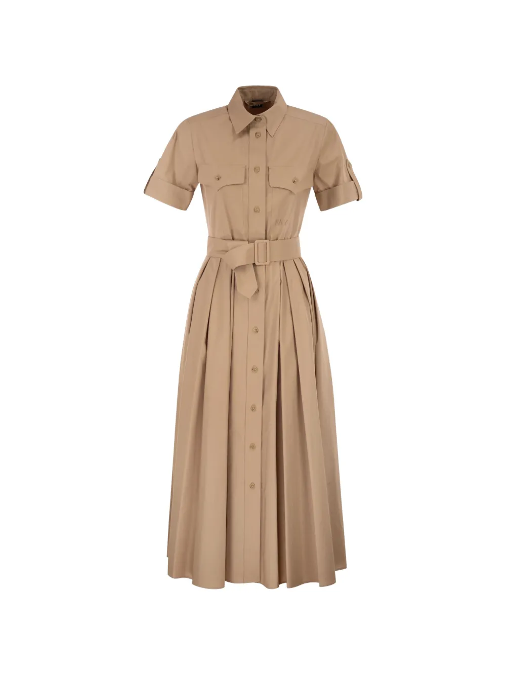 Fay flap-pocket belted midi shirt dress - Toni neutri