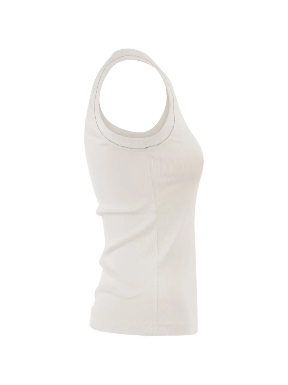  Peserico Ribbed-trim Top - Neutrals 