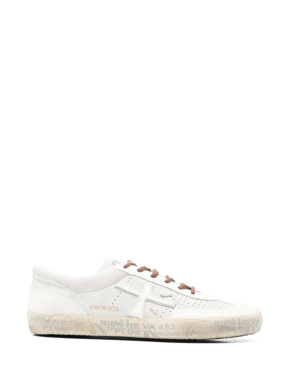 Premiata cutout-detail embellished sneakers - Bianco