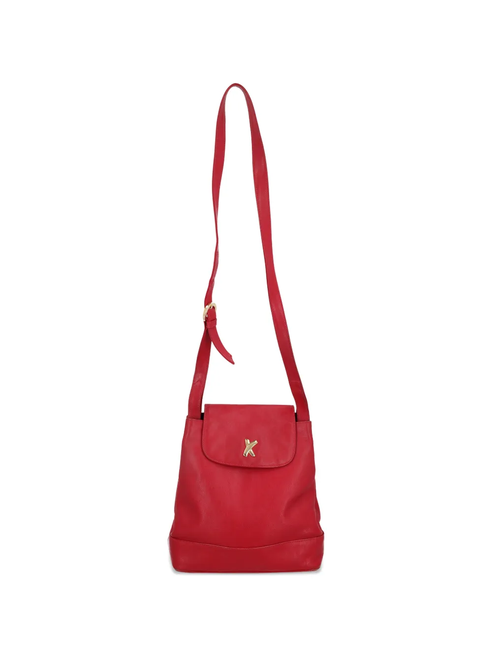 paloma picasso vintage medium flap leather shoulder bag - Rosso