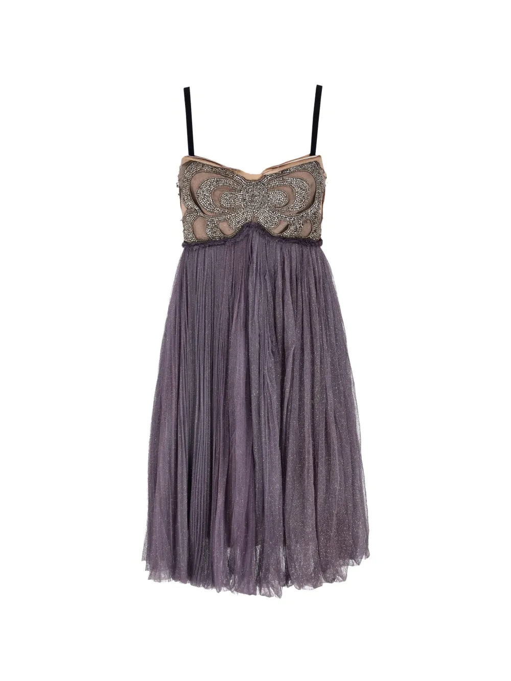 Lanvin Pre-Owned Babydoll glittery beaded midi dress - Viola