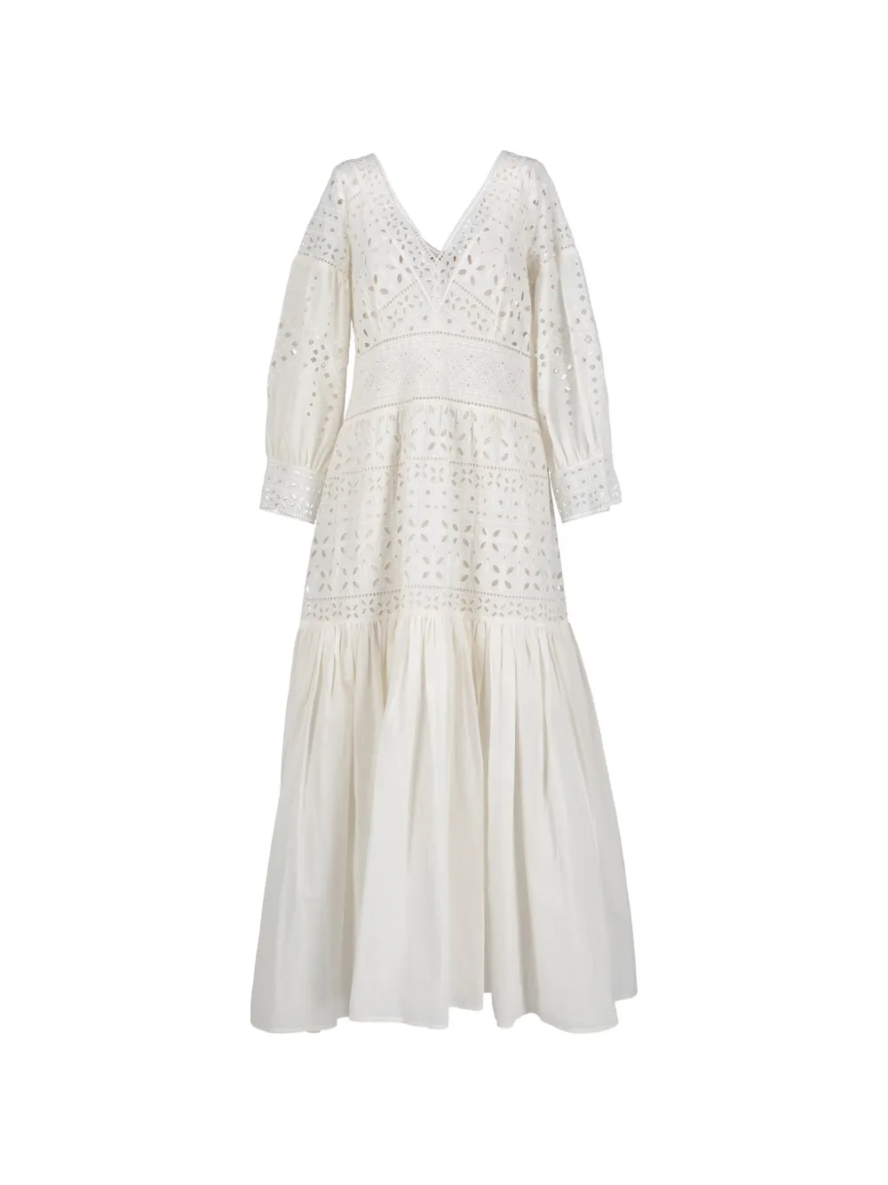 Broderie Anglaise V-Neck Maxi Dress