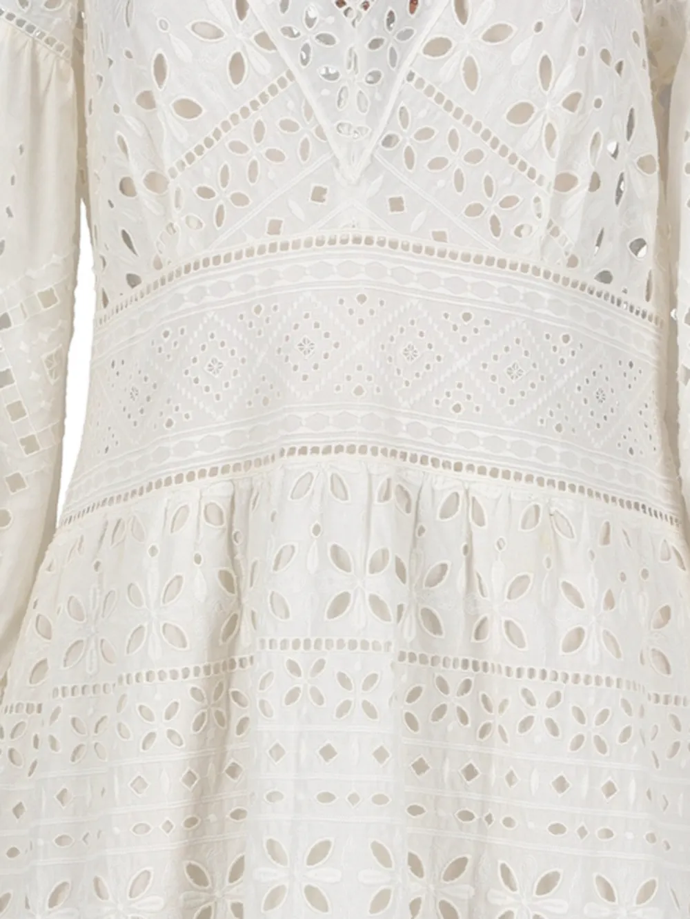 Broderie Anglaise V-Neck Maxi Dress