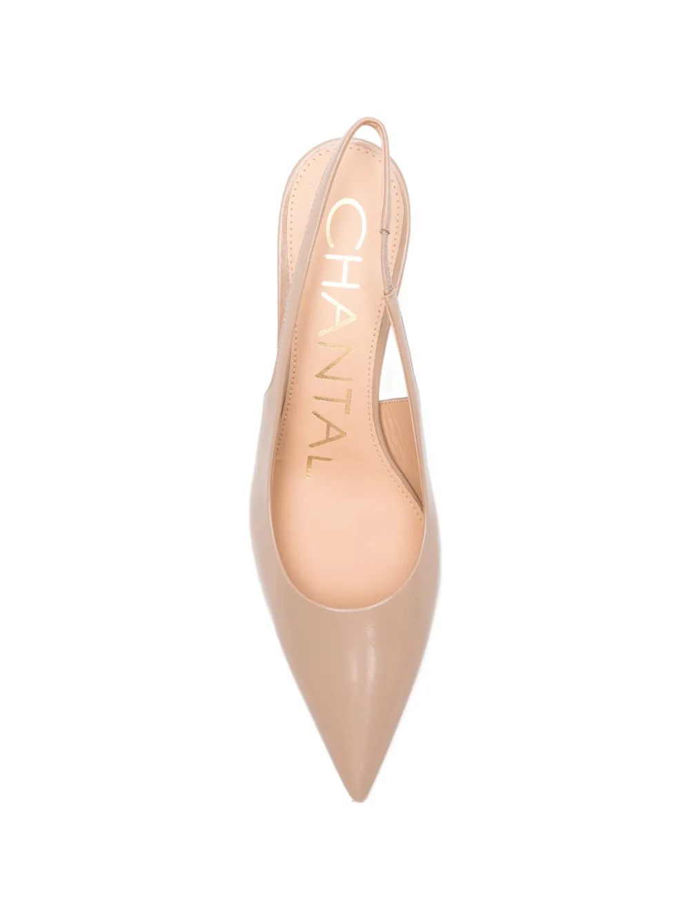 Chantal Slingback pumps met puntige neus Beige