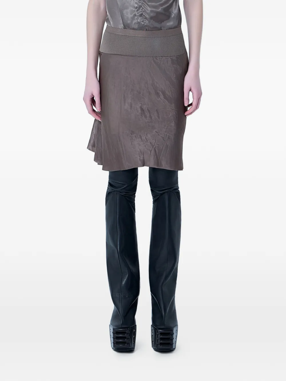 Rick Owens mini ribbed-waistband skirt - Nero