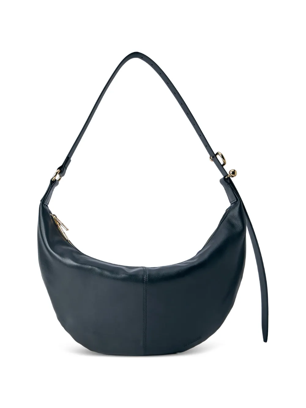 Sportmax Bruno curved adjustable-strap leather shoulder bag - Nero