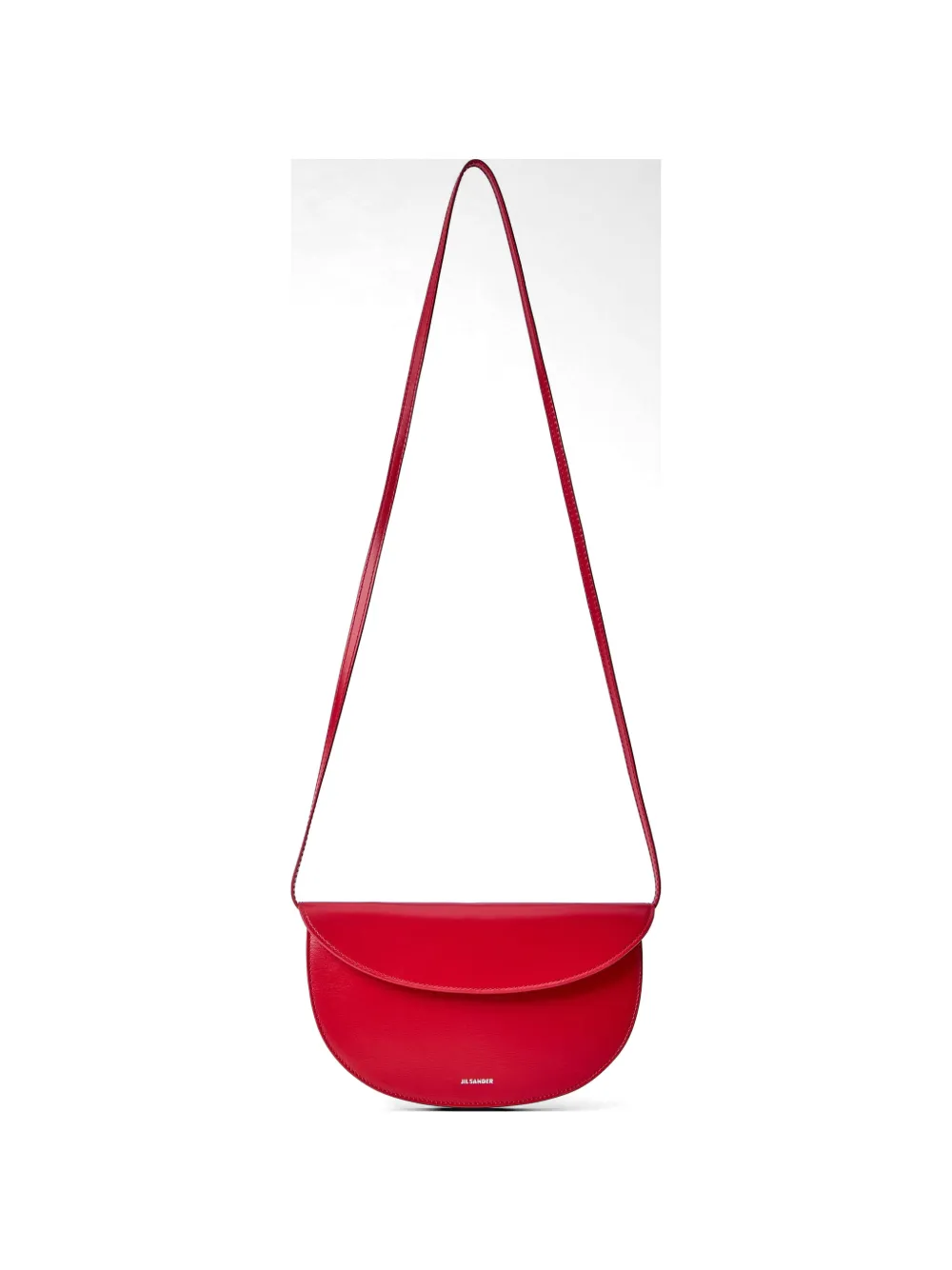 Jil Sander medium Coin curved-flap leather shoulder bag - Rosso