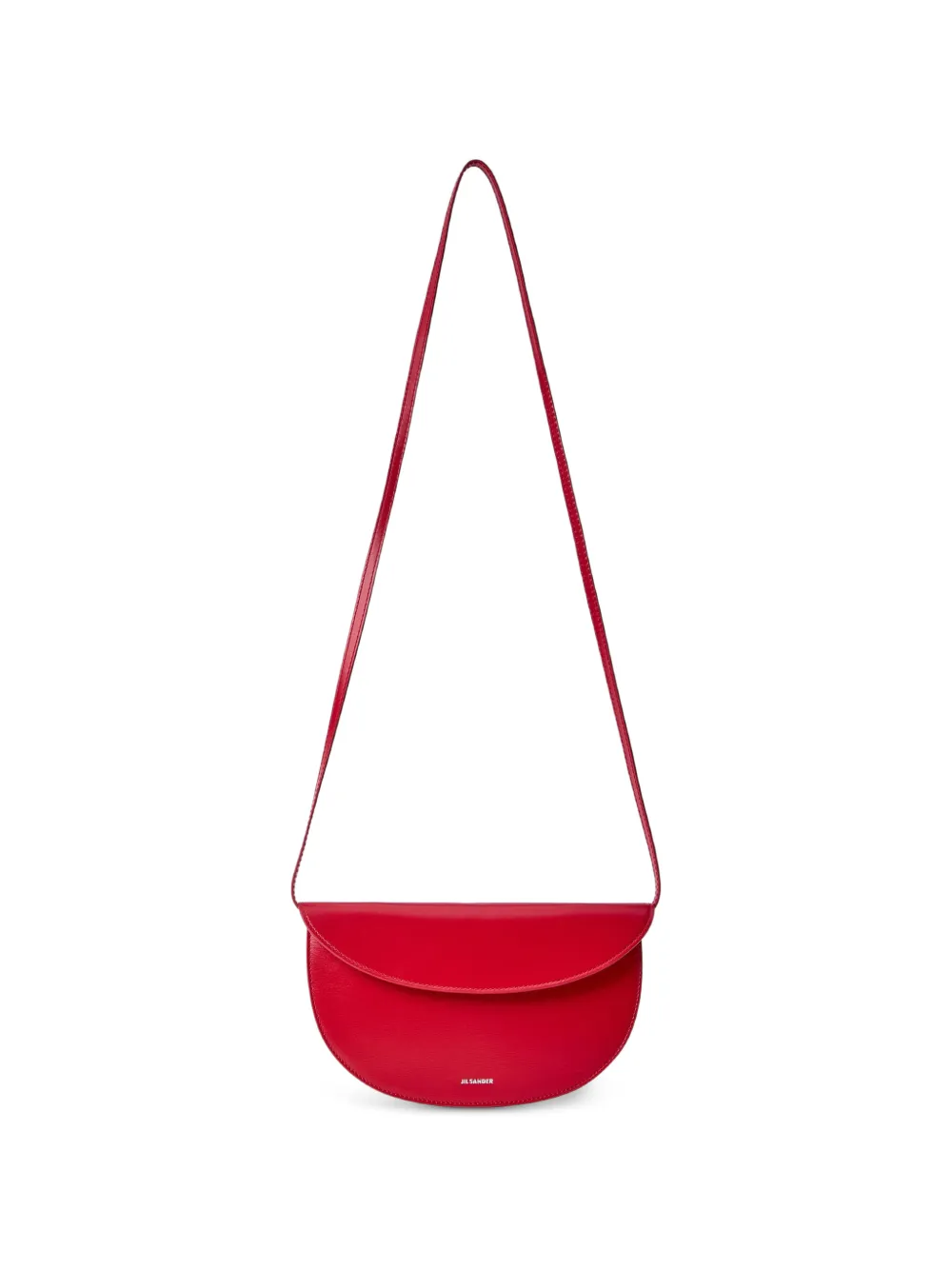 Jil Sander medium Coin curved-flap leather shoulder bag - Rosso