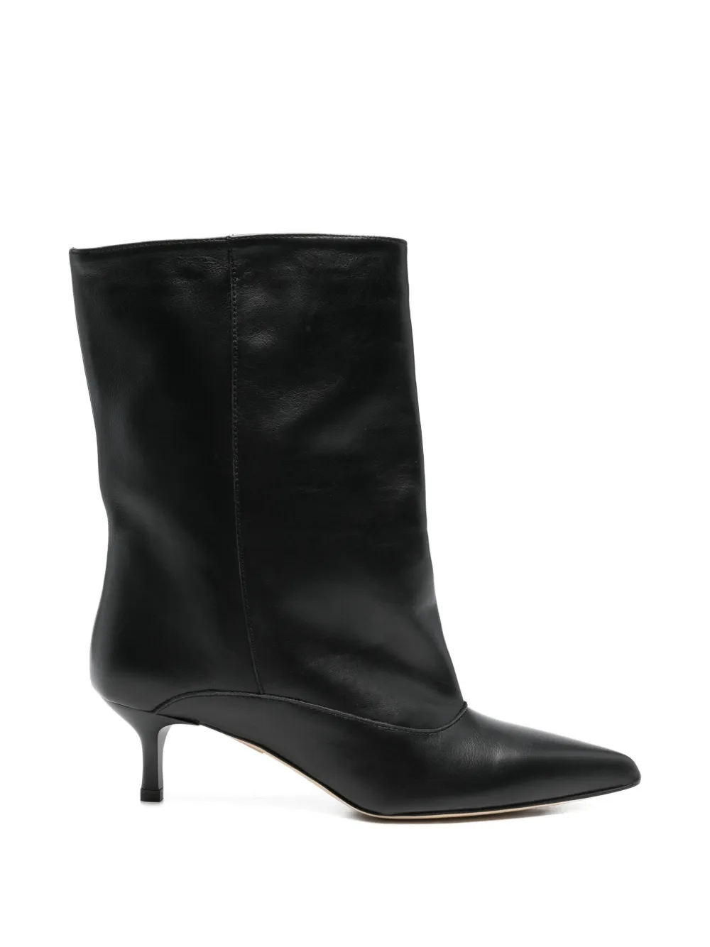 Gisel Moire Dana pointed-toe kitten-heel boots - Nero