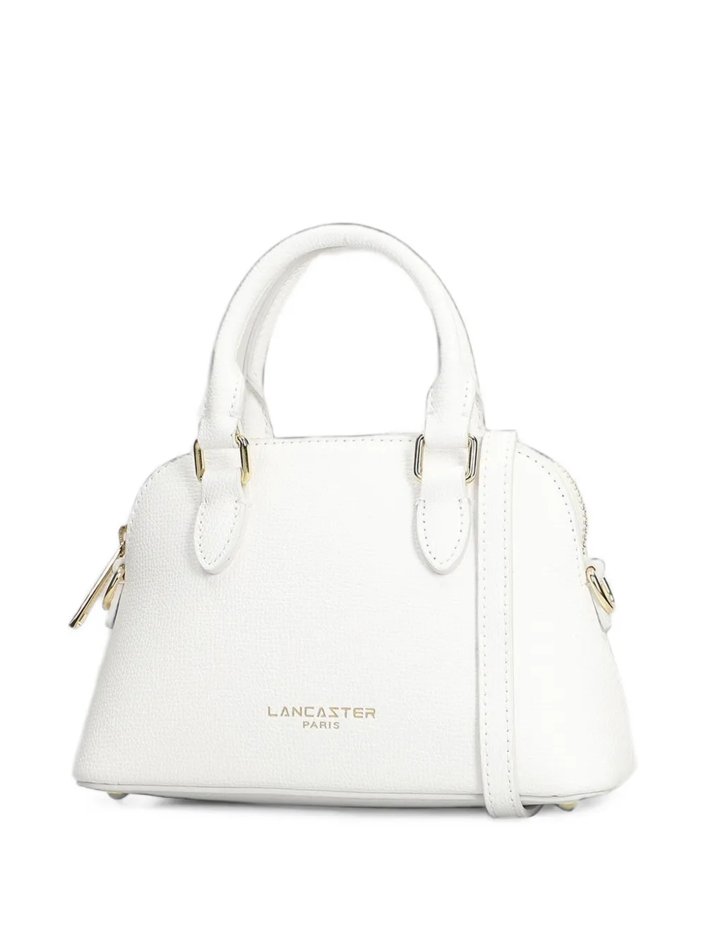 Lancaster Sierra Jia logo-print leather tote bag Wit