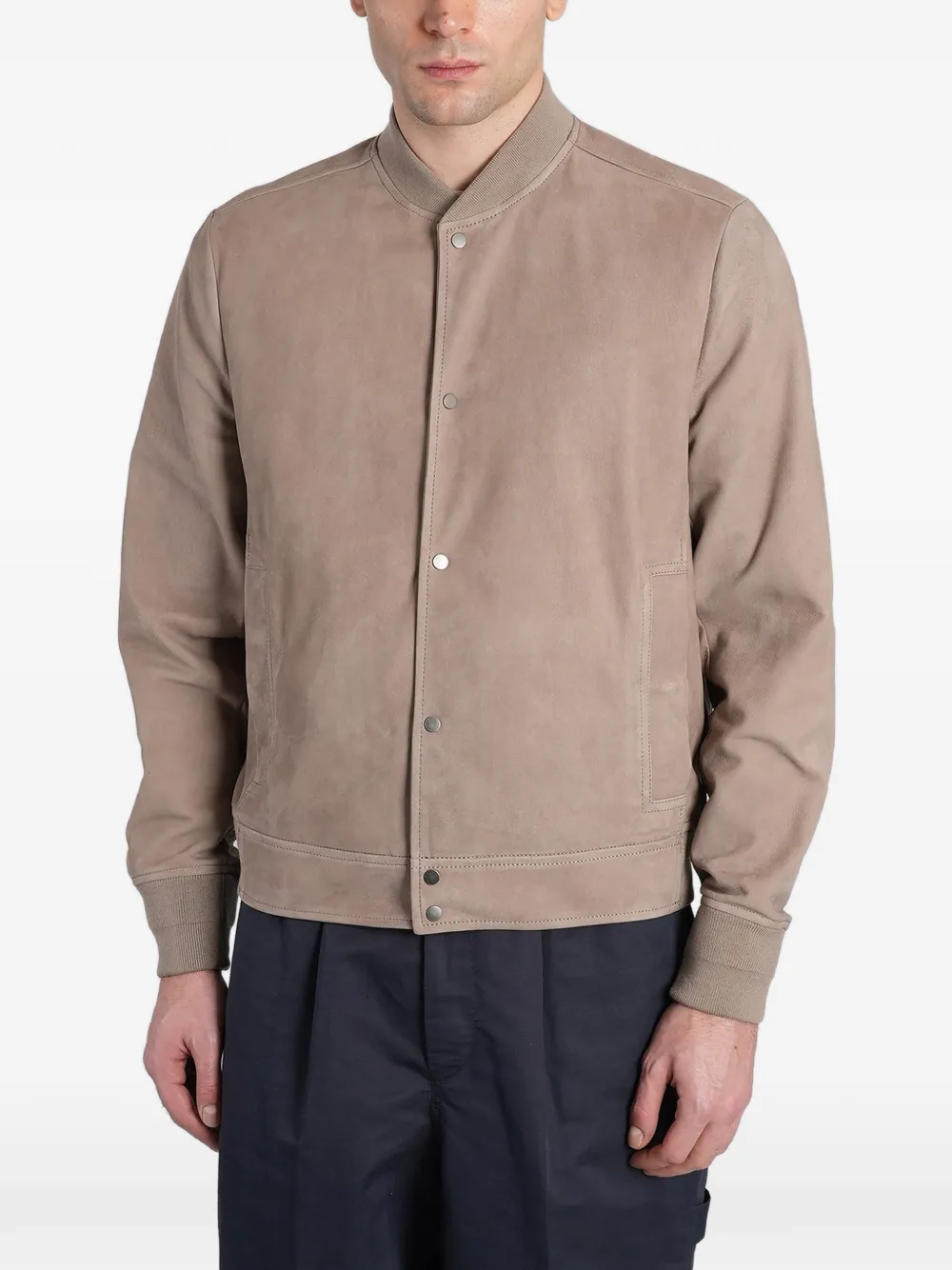 Salvatore Santoro suede bomber jacket - Neutrals