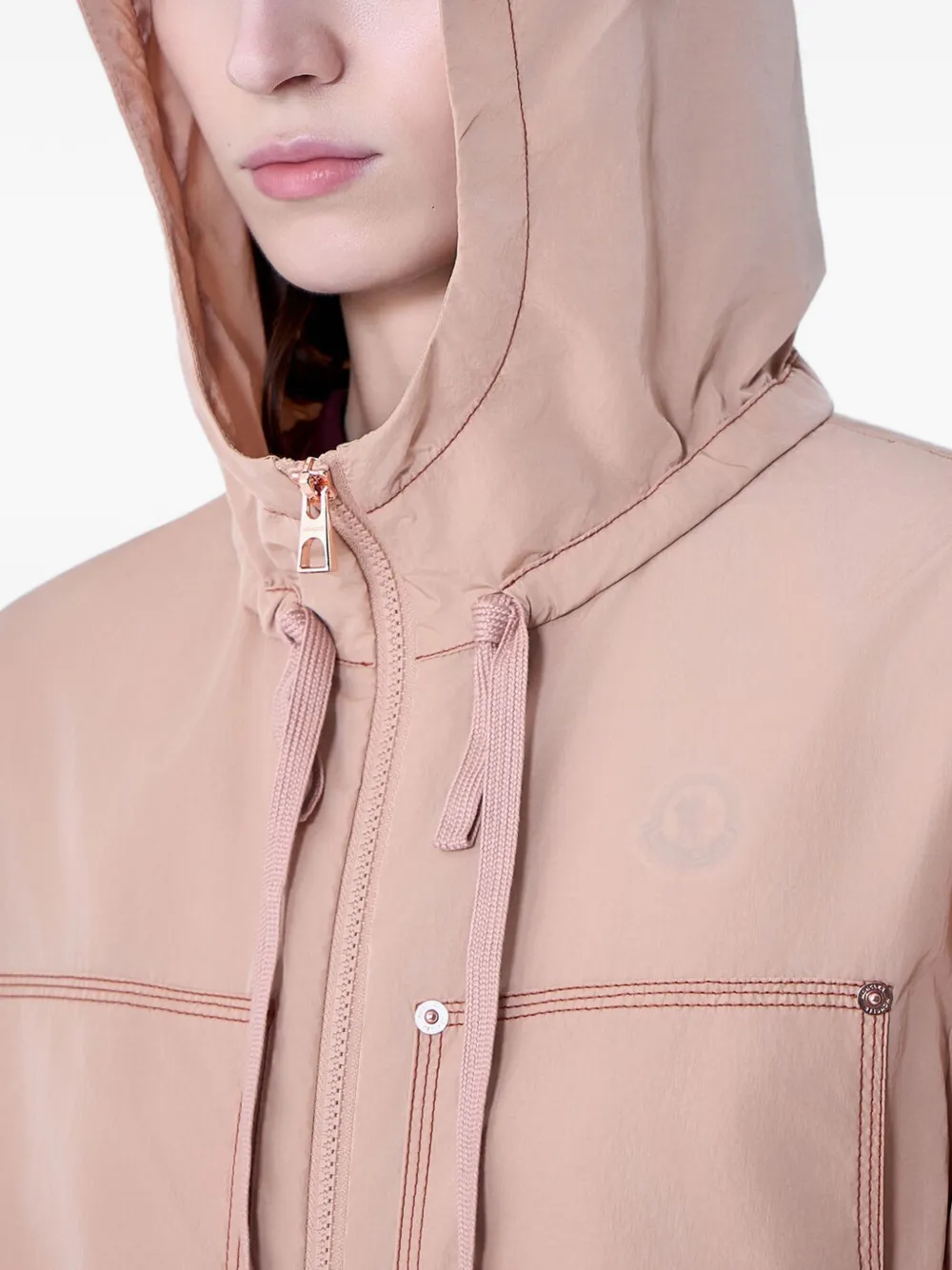 Moncler Jas met capuchon Roze