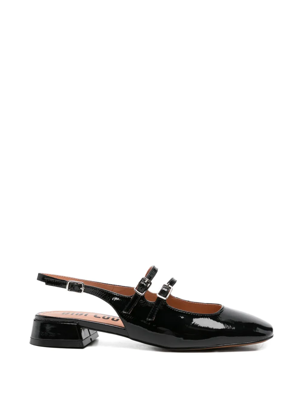 Bibi Lou patent-finish slingback pumps Zwart