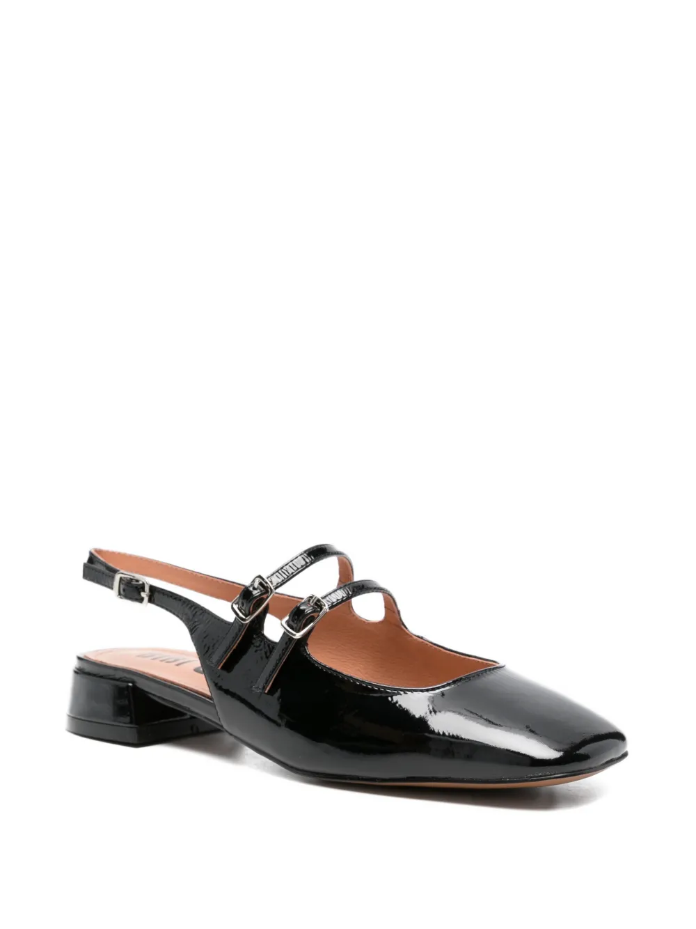 Bibi Lou patent-finish slingback pumps Zwart