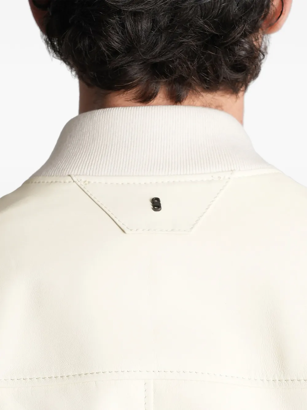 Salvatore Santoro Leren bomberjack Beige
