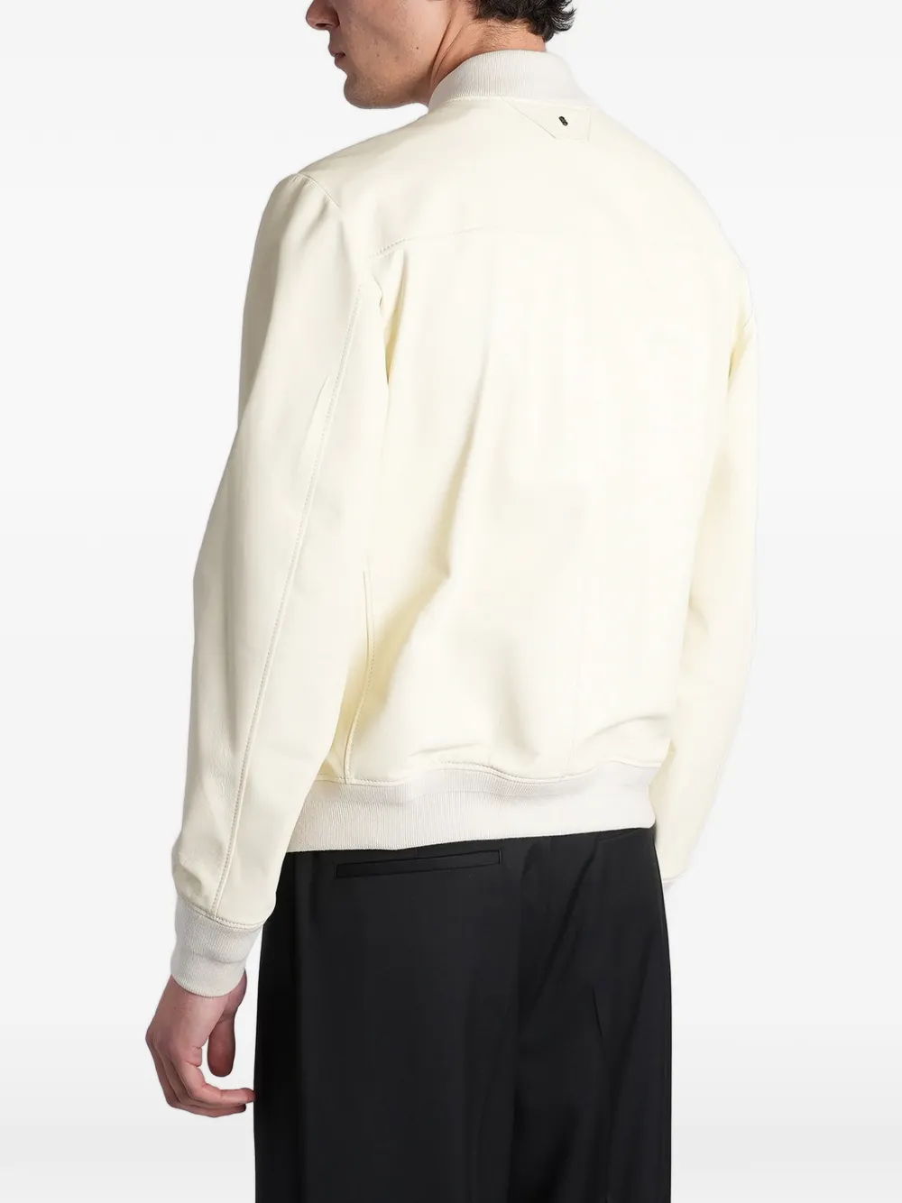 Salvatore Santoro Leren bomberjack Beige