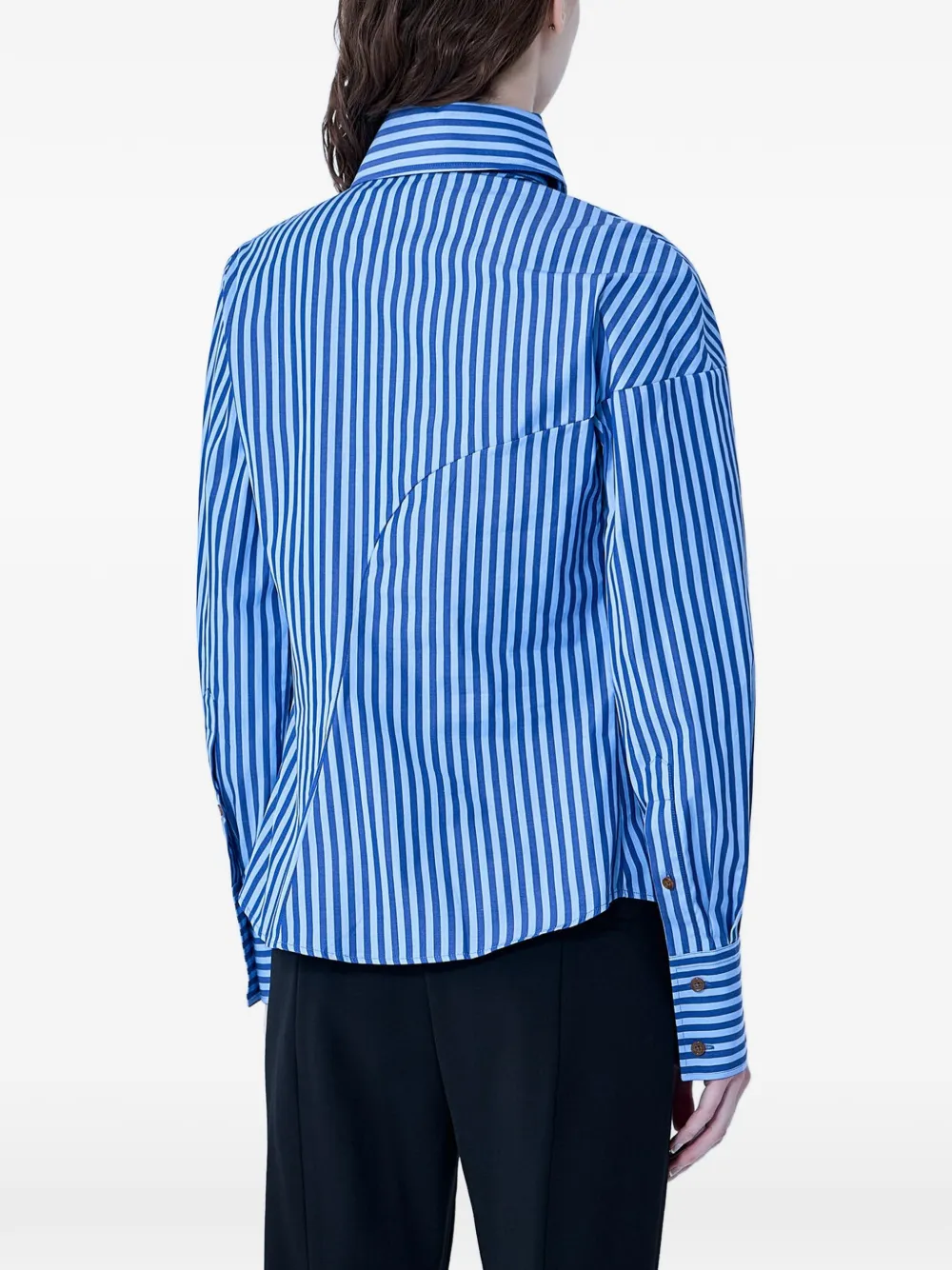 Vivienne Westwood Bella gestreepte blouse met asymmetrische sluiting Blauw