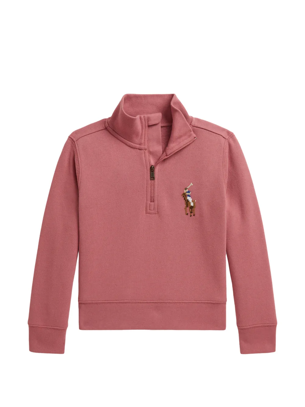 POLO RALPH LAUREN KIDS Big Polo Pony sweater met kwartrits Roze