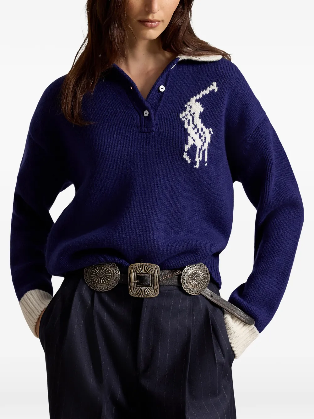 Polo Ralph Lauren Big Pony sweater Blauw