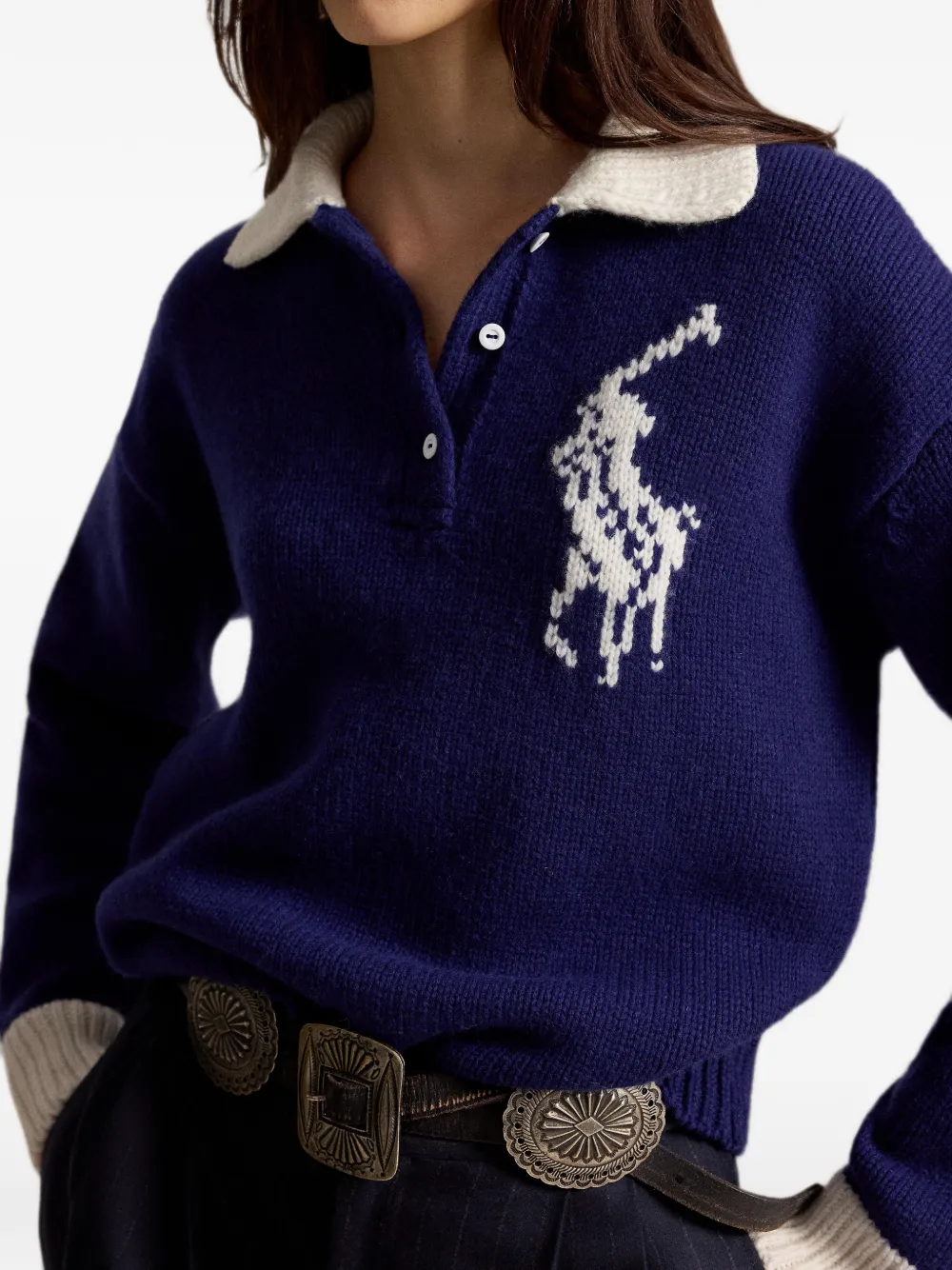 Polo Ralph Lauren Big Pony sweater Blauw