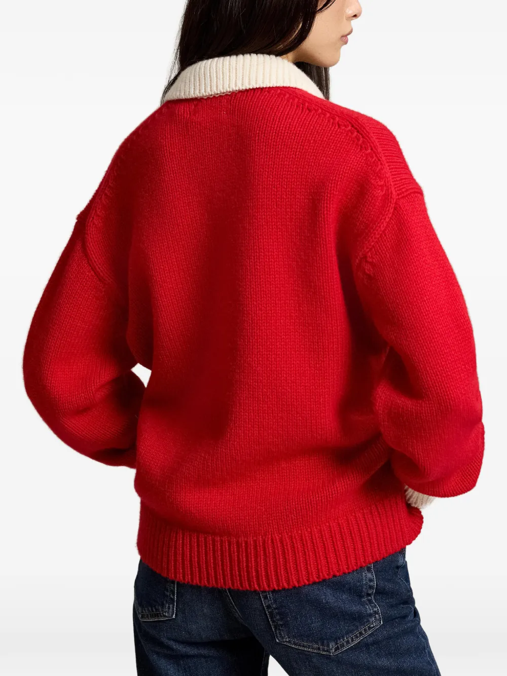 Polo Ralph Lauren Wollen trui met intarsia logo Rood