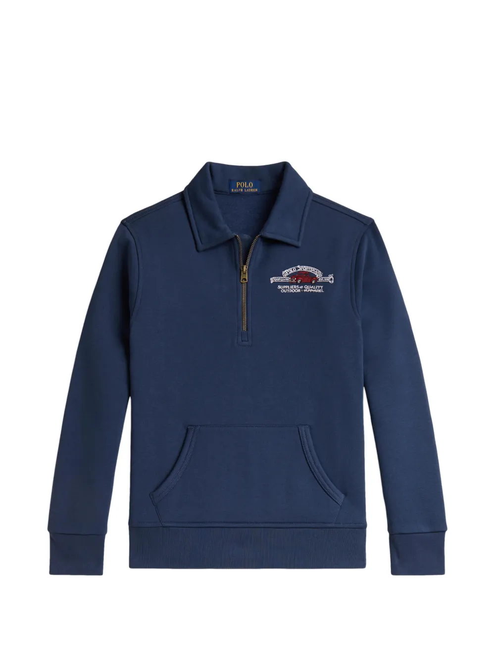 POLO RALPH LAUREN KIDS Trui met grafische print en kwartrits Blauw
