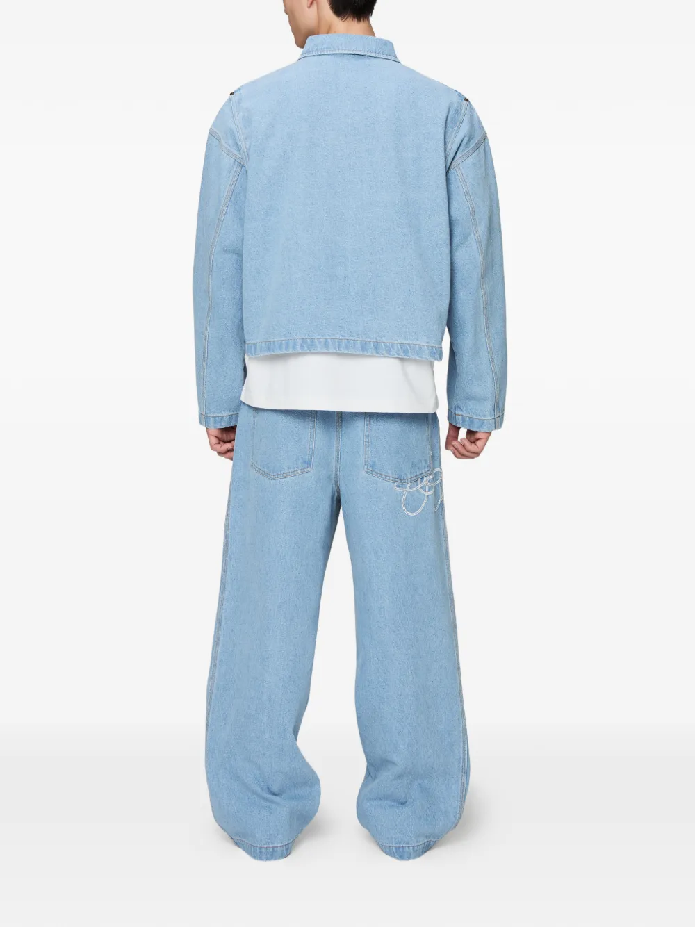 Off Duty Zip Denim Jacket In Blue