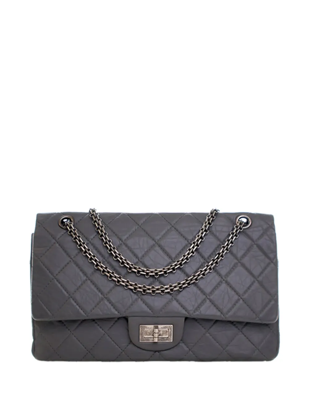 CHANEL Pre-Owned 2008-2009 Quilted Aged Calfskin Reissue 2.55 Double Flap 227 shoulder bag - Grigio