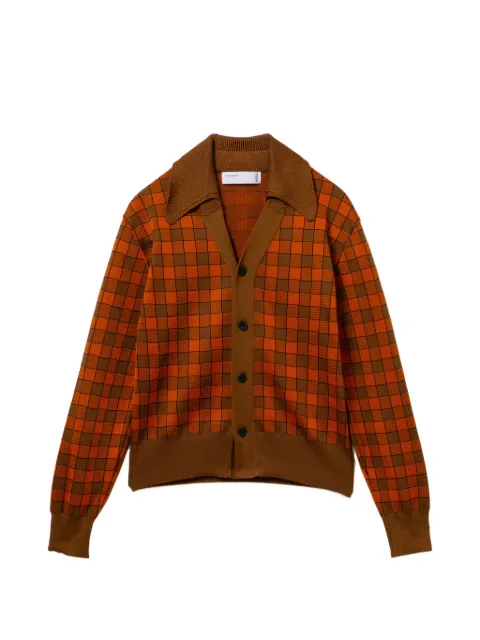 Toga cárdigan con motivo de cuadros y cuello en V