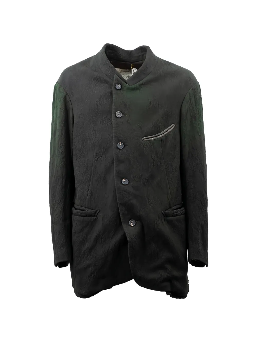 Ziggy Chen crinkled-finish single-breasted jacket - Vert Ziggy Chen crinkled-finish single-breasted jacket - Vert