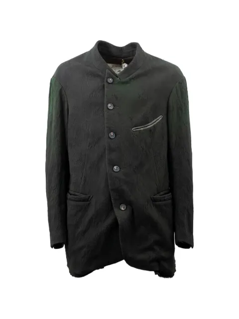Ziggy Chen crinkled-finish single-breasted jacket