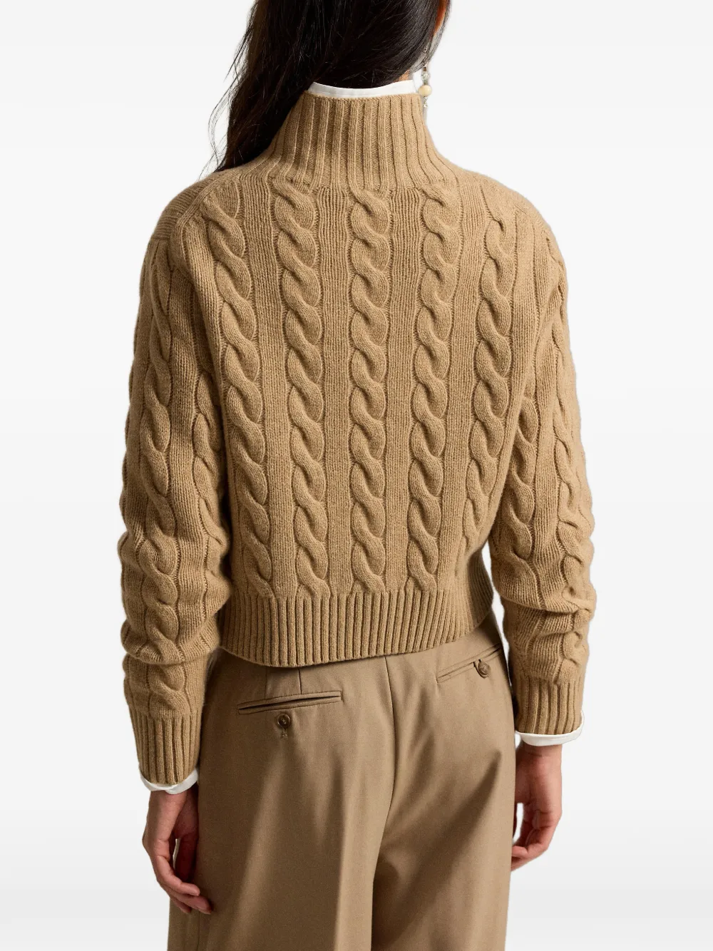 Polo Ralph Lauren Kabelgebreide trui met hoge hals Beige