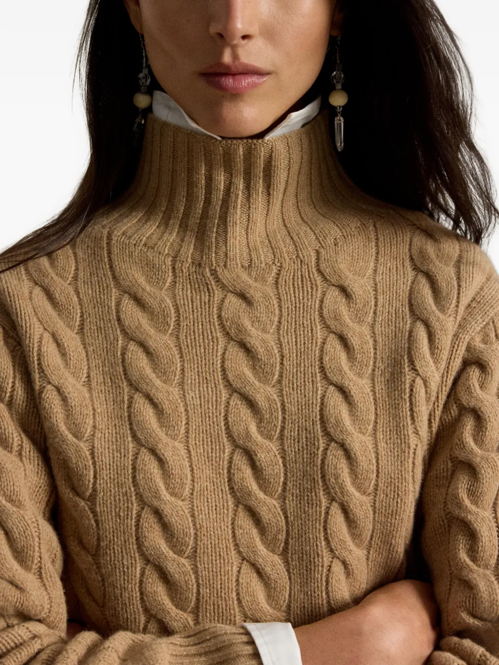 Polo Ralph Lauren Kabelgebreide trui met hoge hals Beige