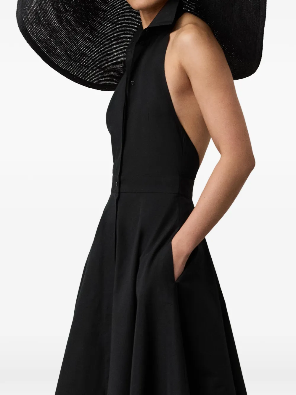 Ralph Lauren Collection Jurk met gespreide kraag Zwart