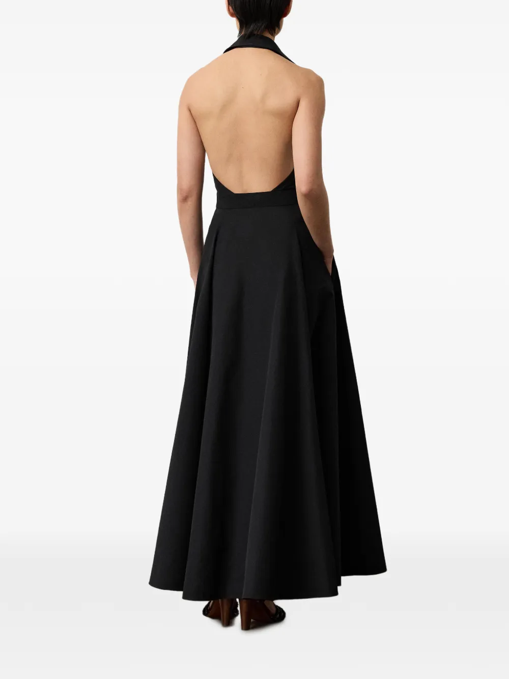 Ralph Lauren Collection Jurk met gespreide kraag Zwart